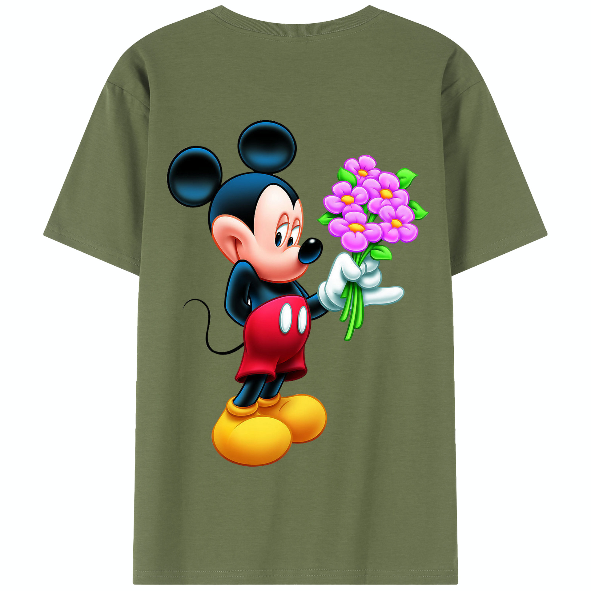 （画像用） ミッキーマウス Mickey Mouse 綿100％半袖Tシャツ（背面プリント）